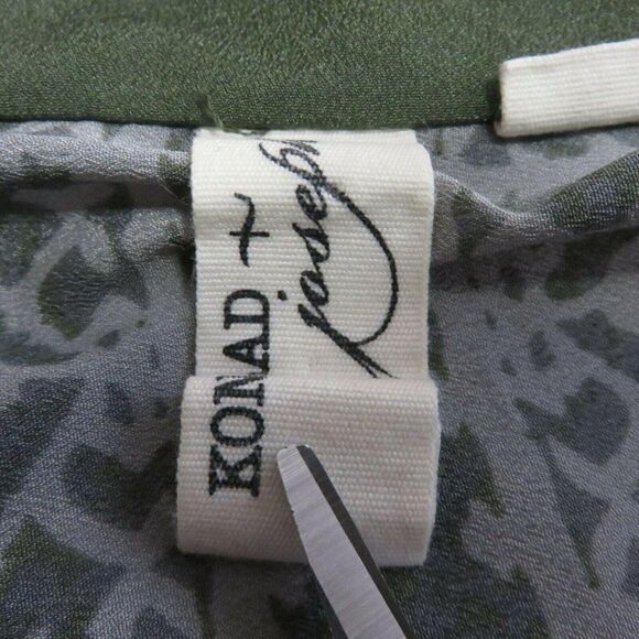 Anthropologie Konrad Joseph Semi Sheer Peasant Blouse M Green Gray Boho Chic - Picture 9 of 9